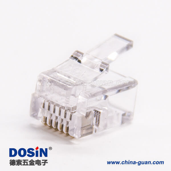 rj11型水晶頭6p6c網線接頭透明非屏蔽 rj11型水晶頭6p6c網線接頭透明非屏蔽