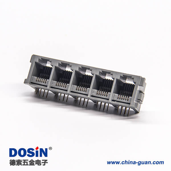 r12插座90度母座1×5端口非屏蔽不帶燈 r12插座90度母座1x5端口非屏蔽不帶燈