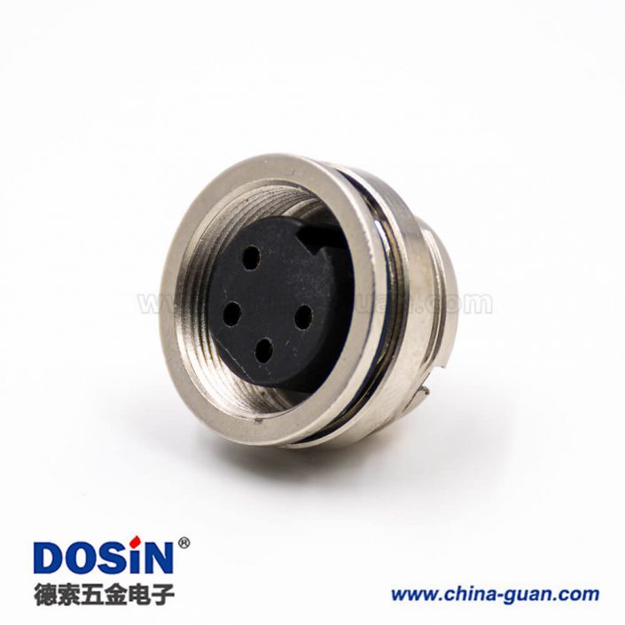 4芯插座M16型號母頭板端插座A扣直式連接器后鎖穿墻焊杯接線 4芯插座M16型號母頭板端插座A扣直式連接器后鎖穿墻焊杯接線