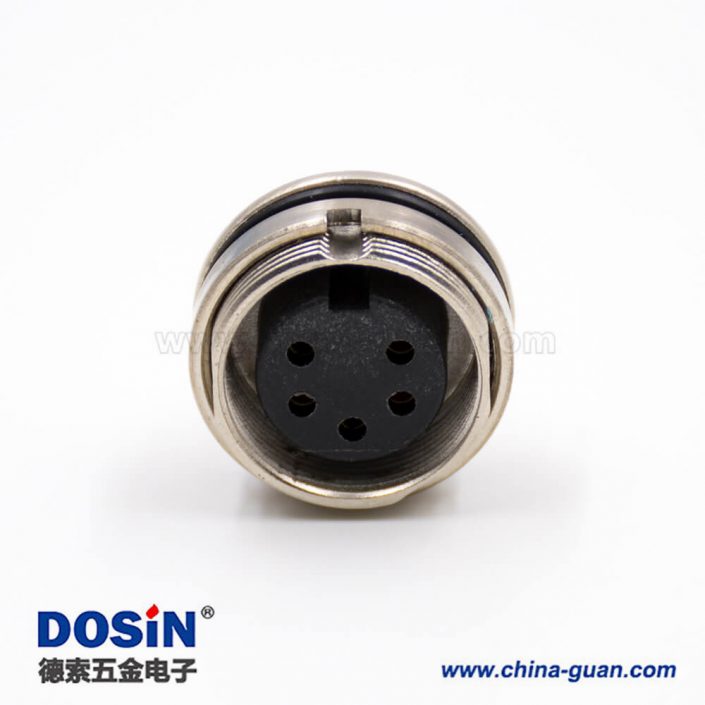 M16連接器5芯母頭A扣車(chē)針直式穿墻焊杯接線板端插座 M16連接器5芯母頭A扣車(chē)針直式穿墻焊杯接線板端插座