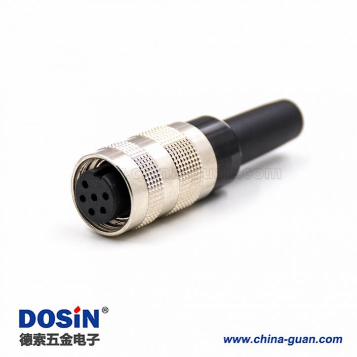 工業電纜防水接頭M16母頭A扣直式6芯接線組裝接頭不帶屏蔽 工業電纜防水接頭M16母頭A扣直式6芯接線組裝接頭不帶屏蔽