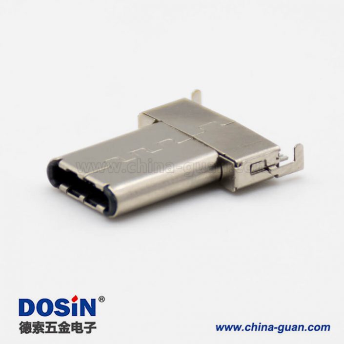 USB C USB3.0直式24芯公頭霧錫黑色LCP面板安裝連接器 USB C USB3.0直式24芯公頭霧錫黑色LCP面板安裝連接器