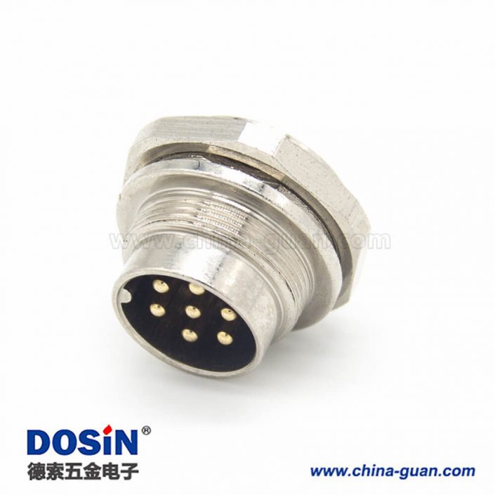 工業防水插座M16 7芯公頭直式面板安裝連接器 工業防水插座M16 7芯公頭直式面板安裝連接器