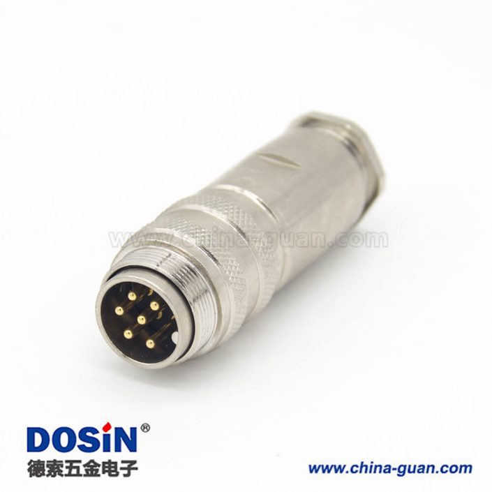 對(duì)接連接器 M16 6芯直式焊接公插頭 對(duì)接連接器 M16 6芯直式焊接公插頭