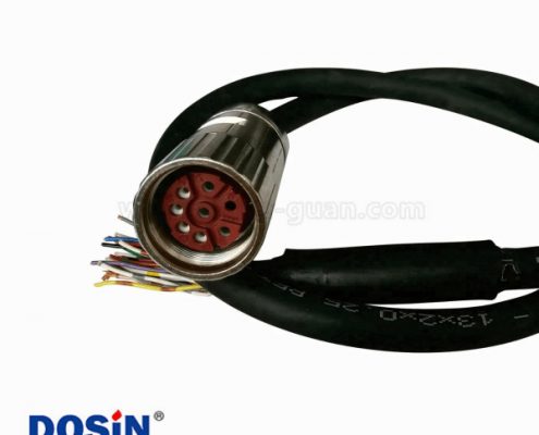 M23編碼器線材8芯伺服連接器M23 8芯母插頭壓接1米18AWG線