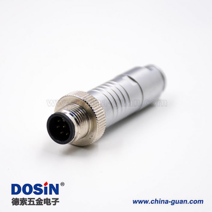 8芯M12防水插頭防水A扣組裝接頭直式接線連接器帶屏蔽 8芯M12防水插頭防水A扣組裝接頭直式接線連接器帶屏蔽