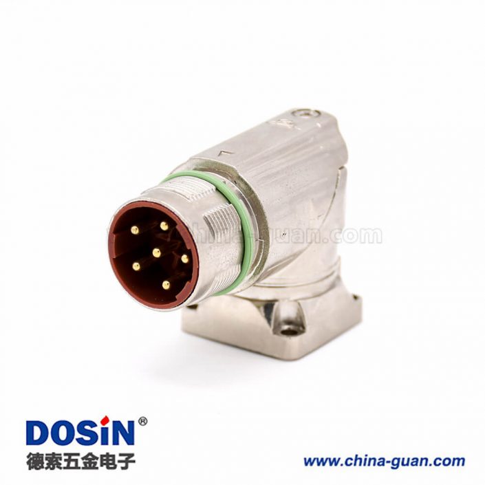 6芯插座 M40 系列彎式防水四孔法蘭工業(yè)連接器 6芯插座 M40 系列彎式防水四孔法蘭工業(yè)連接器