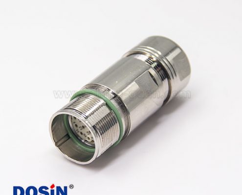 M23防水連接頭17芯母插頭直式航空插頭鋅合金外殼材質工業連接器