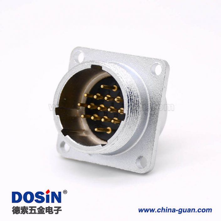 插座公頭P24 15芯直式連接器方形四孔法蘭安裝焊杯接線 插座公頭P24 15芯直式連接器方形四孔法蘭安裝焊杯接線