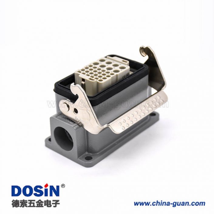 HDC連接器H10B開孔安裝螺紋M25頂出口公母對接不帶針公頭32芯重載連接器 HDC連接器H10B開孔安裝螺紋M25頂出口公母對接不帶針公頭32芯重載連接器