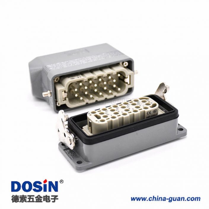 20芯重載連接器公母對接H16B鍍銀螺釘M32開孔安裝斜出口 20芯重載連接器公母對接H16B鍍銀螺釘M32開孔安裝斜出口