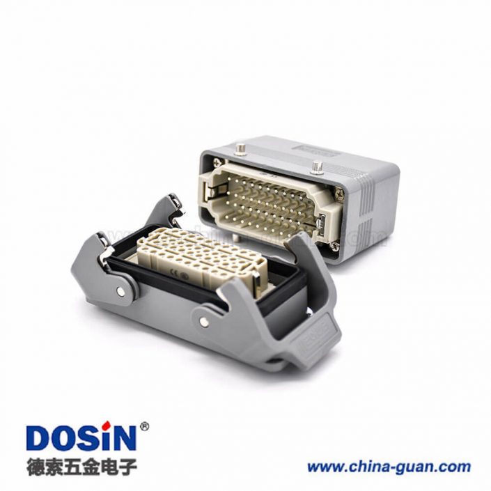 40針重載連接器PG21螺釘開孔安裝斜出口進線公母對接H16B 40針重載連接器PG21螺釘開孔安裝斜出口進線公母對接H16B