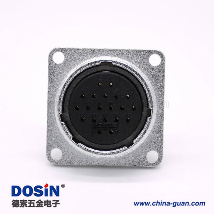 連接器母頭P28直式20芯插座法蘭安裝焊杯接線 連接器母頭P28直式20芯插座法蘭安裝焊杯接線