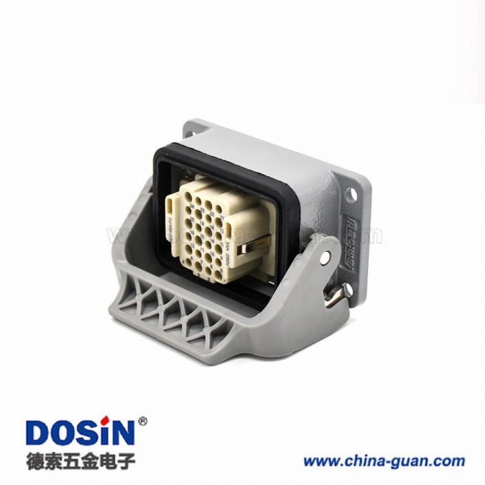 24芯重載連接器H6B不帶針公頭開孔安裝螺紋M25公母對接頂出口塑料鐵扣 24芯重載連接器H6B不帶針公頭開孔安裝螺紋M25公母對接頂出口塑料鐵扣