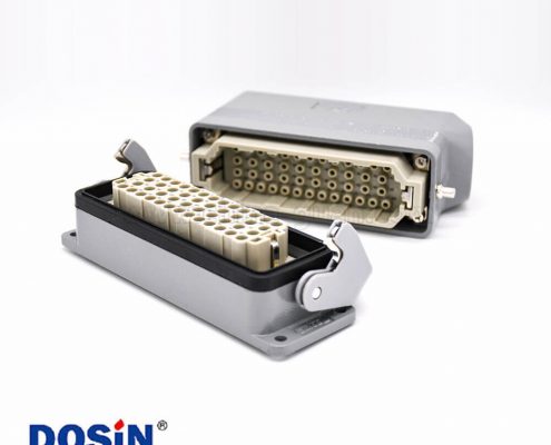 工業重載連接器斜出口開孔安裝H24B外殼不帶針公頭公母對接PG21