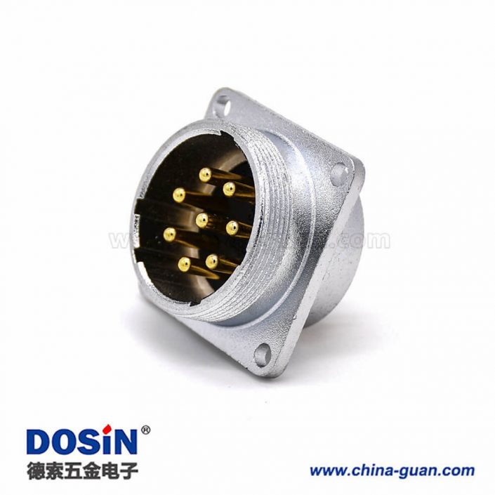 插座8芯P28公頭直式方型法蘭連接器 插座8芯P28公頭直式方型法蘭連接器