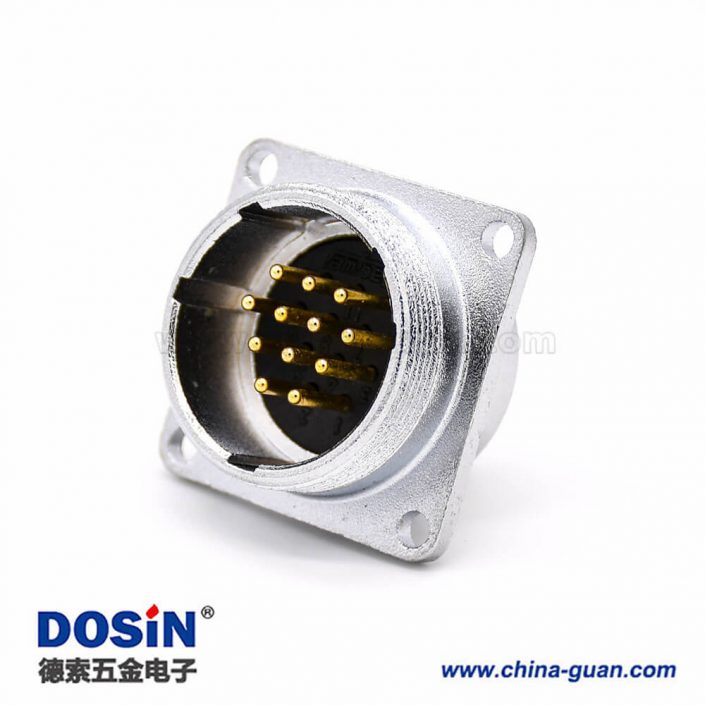 12芯連接器P28直式四孔法蘭公插座 12芯連接器P28直式四孔法蘭公插座