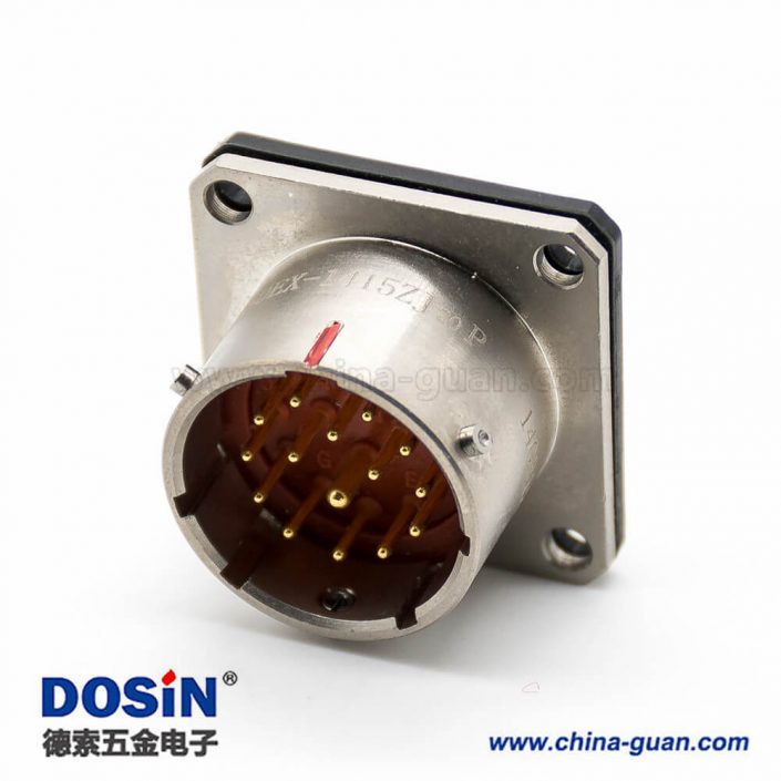 法蘭安裝連接器Y50EX直式公插座15芯焊杯鍍鎳14殼體號面板安裝卡口連接 法蘭安裝連接器Y50EX直式公插座15芯焊杯鍍鎳14殼體號面板安裝卡口連接