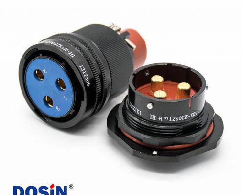 Y50X連接器22殼體號卡口連接插頭&插座3芯公母對接面板安裝焊杯直式黑色陽極化