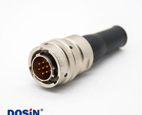 10芯母插座卡口連接面板安裝接PCB前鎖板12殼體Y50X系列印制板焊接膠封連接器