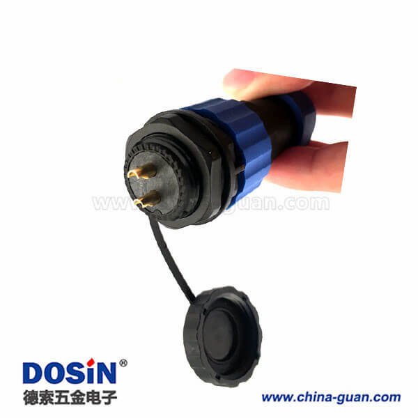 IP68防水航空連接器SP21 2芯插頭插座 IP68防水航空連接器SP21 2芯插頭插座