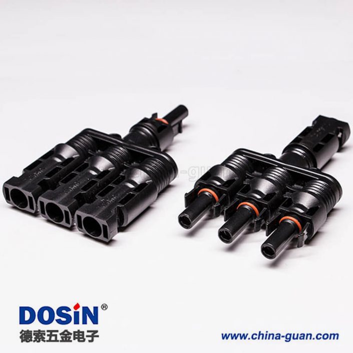 光伏連接器Mc4一套一出三防水接頭 光伏連接器Mc4一套一出三防水接頭