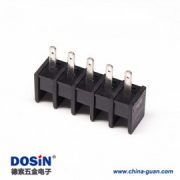 接線端子焊線直式5芯黑色穿孔式PCB板安裝柵欄式端子接線 接線端子焊線直式5芯黑色穿孔式PCB板安裝柵欄式端子接線