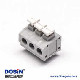 彈簧式接線端子灰色PCB板穿孔式6芯直式接線連接器 彈簧式接線端子灰色PCB板穿孔式6芯直式接線連接器