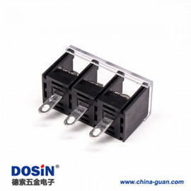 柵欄式接線端黑色帶蓋直式3芯接PCB板端子接線