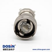 YW圓形RJ-45內置接口卡口連接公母對接插頭接線焊接插座面板安裝焊接4孔法蘭直式連接器 YW圓形RJ-45內置接口卡口連接公母對接插頭接線焊接插座面板安裝焊接4孔法蘭直式連接器