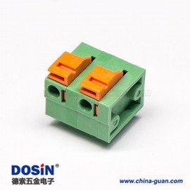 免螺絲PCB接線端子彈簧式綠色穿孔 免螺絲PCB接線端子彈簧式綠色穿孔