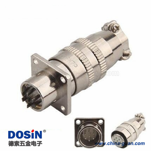 179 XS12 7芯電纜接頭公頭法蘭座子母頭插頭