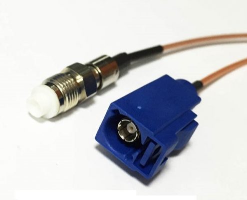 Fakra連接器生產商Fakra C型母頭轉FME母頭RG178組裝線束