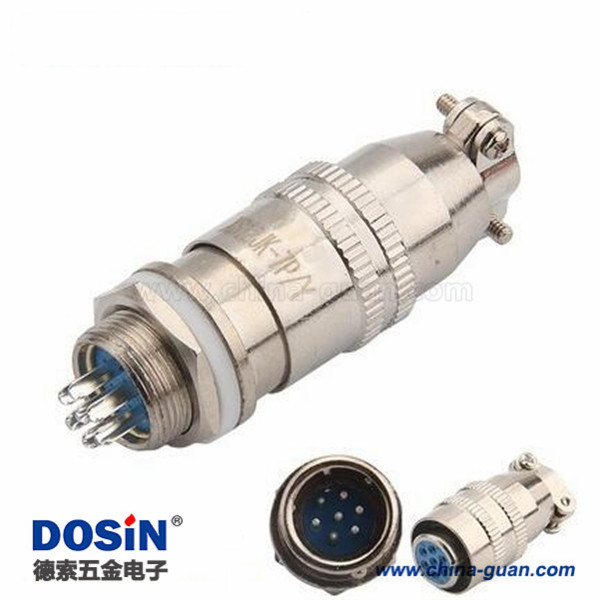 180 XS12 7芯圓形連接器黃銅鍍金開孔12MM