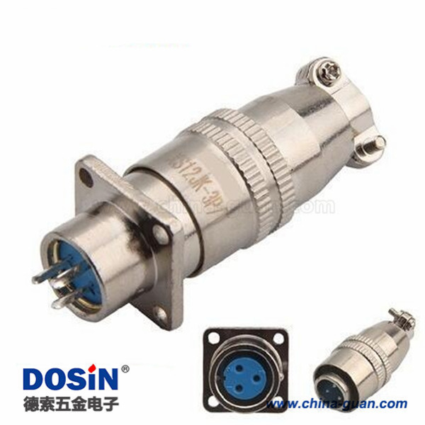 181 3芯 航空插頭 XS12 反裝母頭法蘭插座公插頭套裝