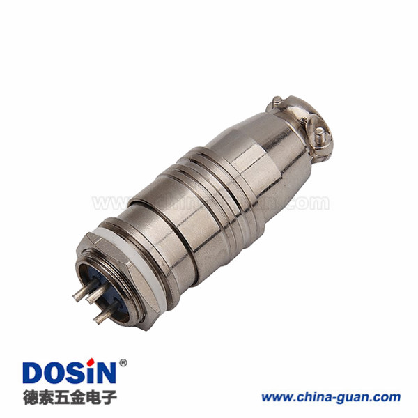 205 XS16 正裝圓形連接器螺紋連接航空插頭插座3芯
