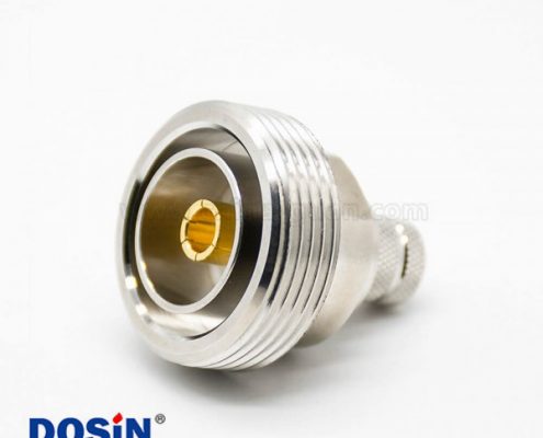 DIN型母頭RF連接器DIN7-16標準50Ω鍍鎳直式焊接接線LMR400