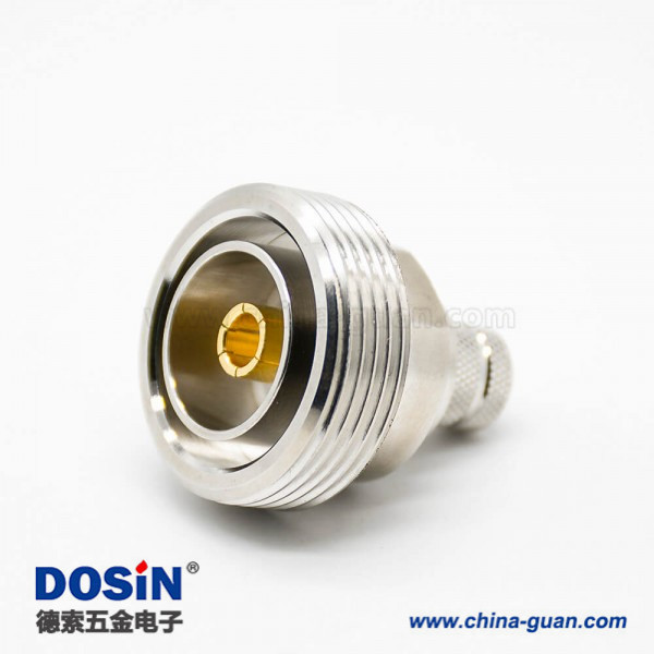 din-female-connector-din716-50ω-standard-cable-180°solder-type-nickel-platin-lmr400cable(2) DIN型母頭RF連接器DIN7-16標準50Ω鍍鎳直式焊接接線LMR400