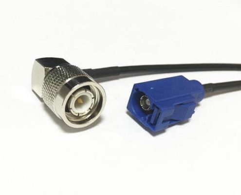 普通Fakra汽車連接器C型母頭轉TNC彎公頭RG179組裝線束