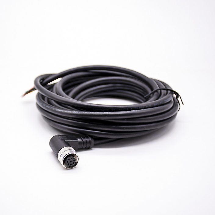 33 (3) M12連接器8pinA型母彎頭不帶屏蔽單邊線注塑線2M