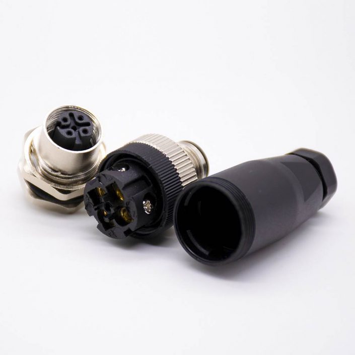 9 (8) M12現(xiàn)場(chǎng)組裝插頭D編碼5芯公直式不帶屏蔽塑料外殼PG7