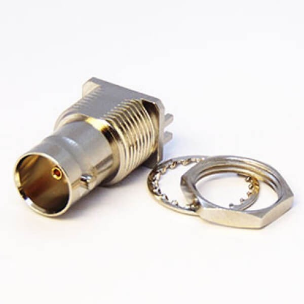 EB-01-0186 卡板式BNC高清接頭直式母頭連接器接PCB板2.4mm厚度75Ohm