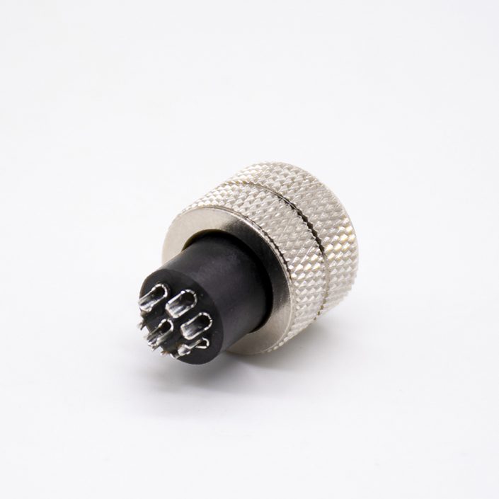 EB-400-2327 (1) m12連接器8針直式注塑母頭焊杯不帶屏蔽A扣