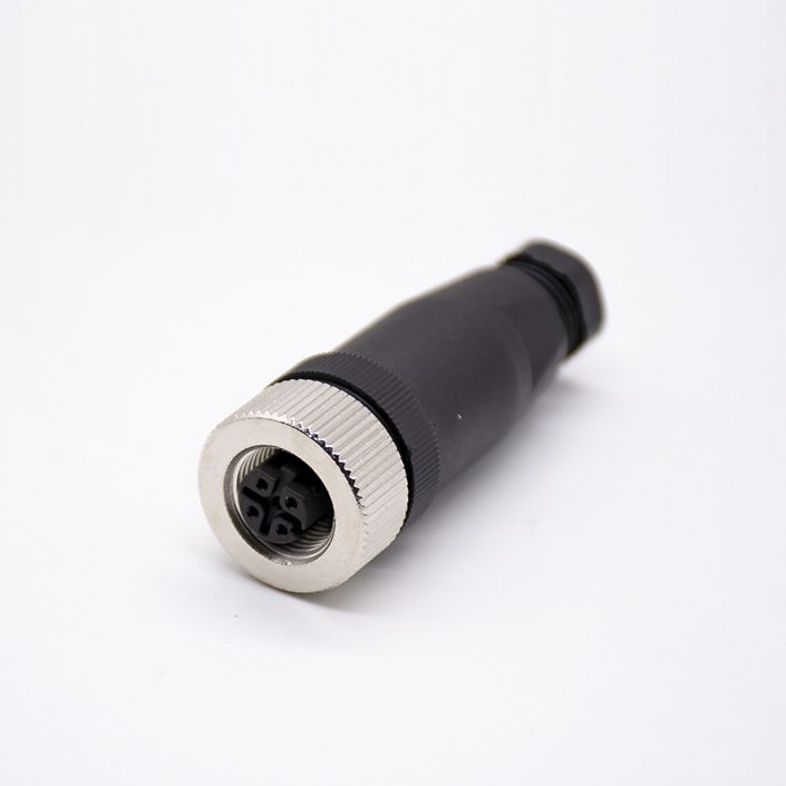 EB-400-2329 M12現(xiàn)場(chǎng)組裝插頭D編碼4芯母直式不帶屏蔽塑料外殼PG7