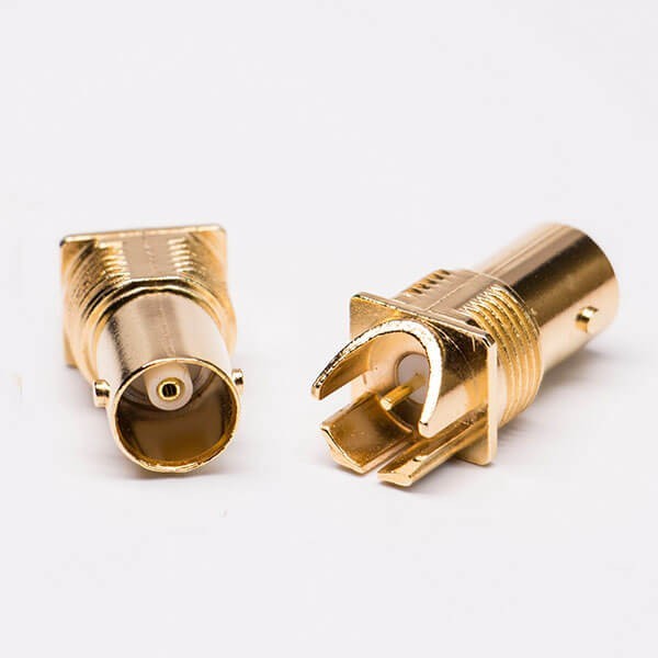 鍍金PCB貼板 直式母頭 BNC射頻同軸連接器