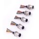 M12傳感連接器 4pin D型板端母座子 前鎖焊線1M AWG22 防水插頭帶屏蔽