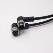 m12-3-pin-cable-male-to-female-a-code-right-angle-sensor-plug-unshiled-1m-awg22 m12電纜彎母頭A編碼3芯不帶屏蔽工業防水連接器1M AWG22