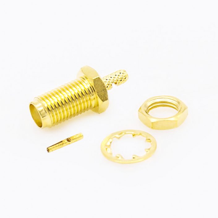 18(8) RG174 / RG316SMA前鎖穿墻連接器母頭直式開天窗壓接式