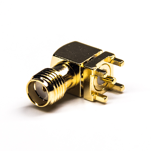 23-1 鍍金彎式sma母頭彎式穿孔式接PCB板50歐姆