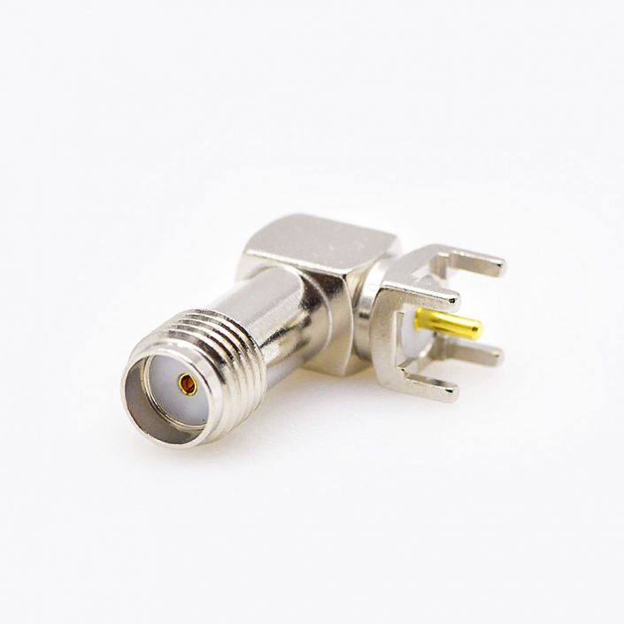 28(10) SMA連接器鍍鎳母頭彎式PCB安裝插孔